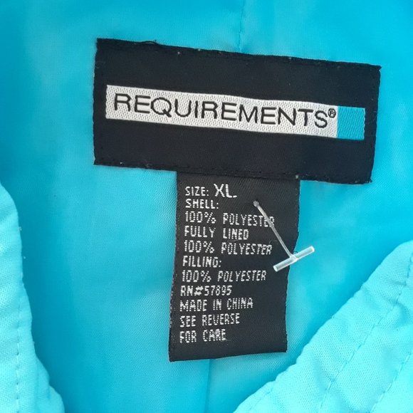 Requirements Tiffany Blue Quilted Snap Button Down Jacket Size XL - Picture 9 of 10